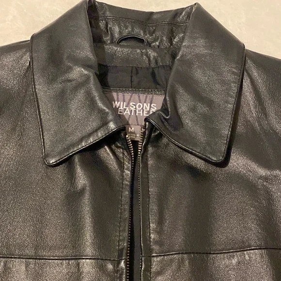 Women’s Wilson Black Leather Zip Up Jacket. EUC Sz. M - Picture 12 of 13